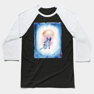 Jellyfish chrysaora pacifica sealife watercolor Baseball T-Shirt